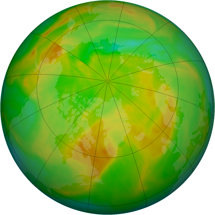 Arctic ozone map for 07 June 2015